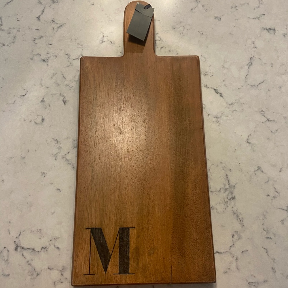 Pottery Barn “M” initial charcuterie board
